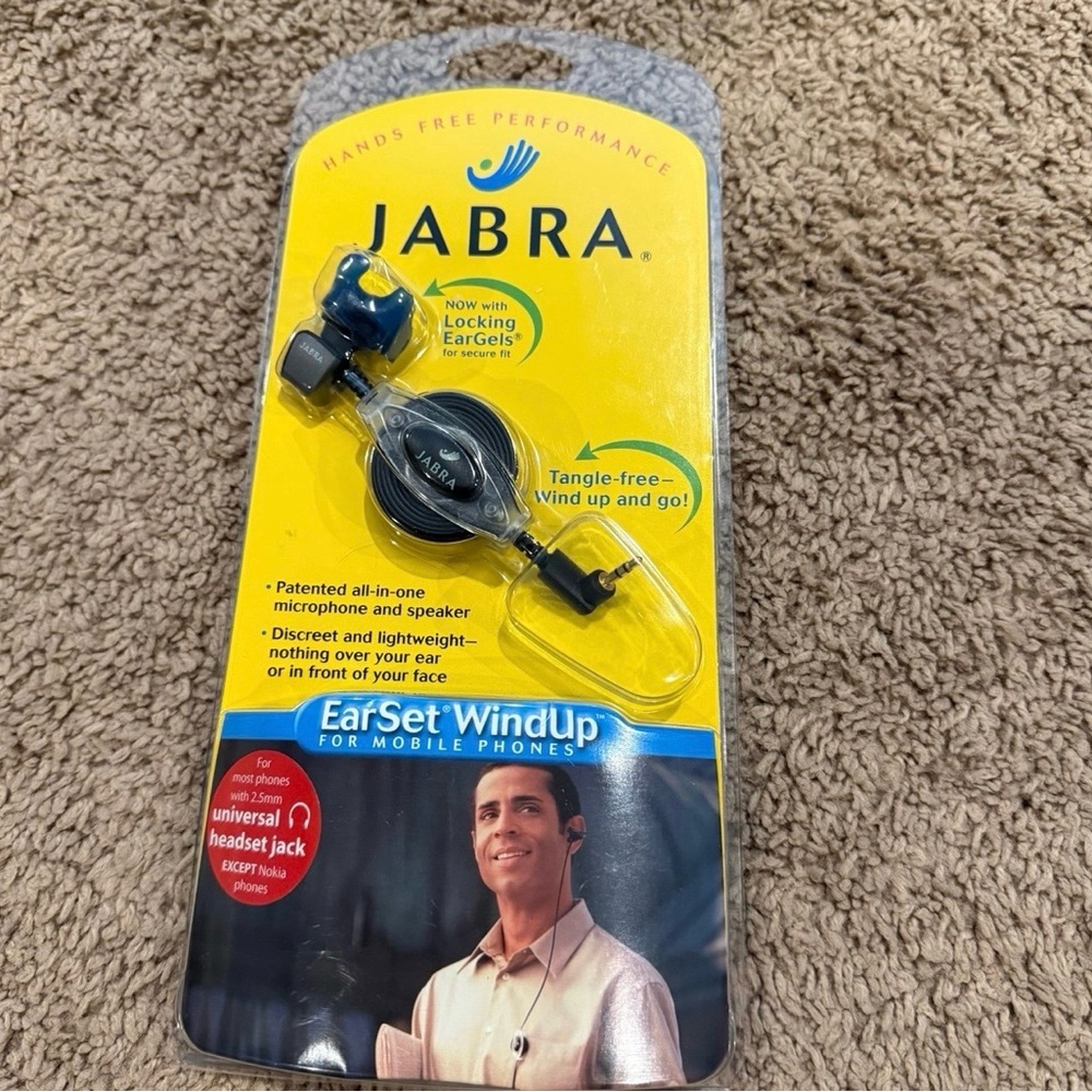 Jabra Black and Blue EarSet WindUp Headset
